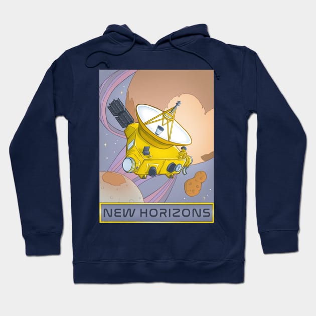 New Horizons Pluto Planet Space Probe Illustration Hoodie by stacreek